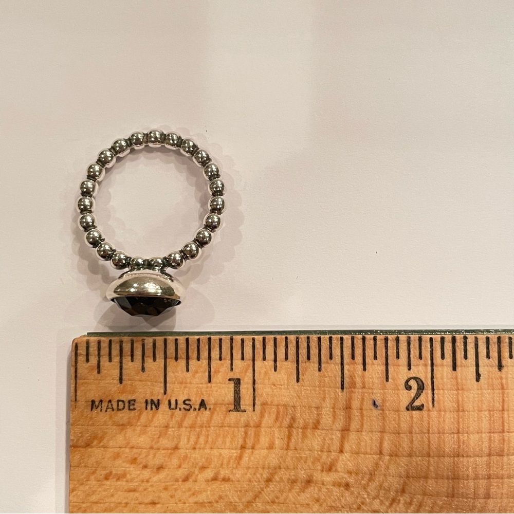 PANDORA Dark Enchantment Rutile Quartz Stackable Bubble Ring Sterling Si… - Picture 8 of 9